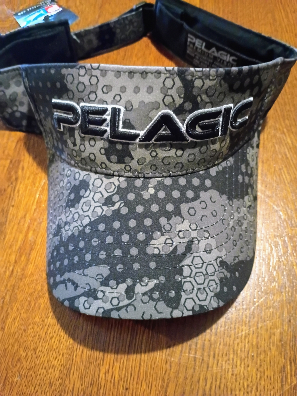Pelagic Hex Camo Visor in Gray and Black NEW